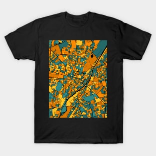Munich Map Pattern in Orange & Teal T-Shirt